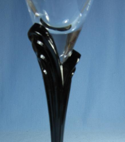 old vintage MIKASA Black Stem Wine Glass - Crystal Austria