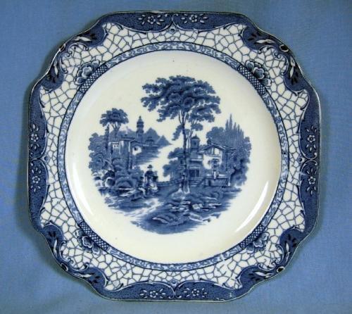 Pottery Adams Blue White Transferware Historical Plate