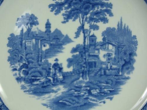 Pottery Adams Blue White Transferware Historical Plate