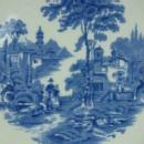 Pottery Adams Blue White Transferware Historical Plate