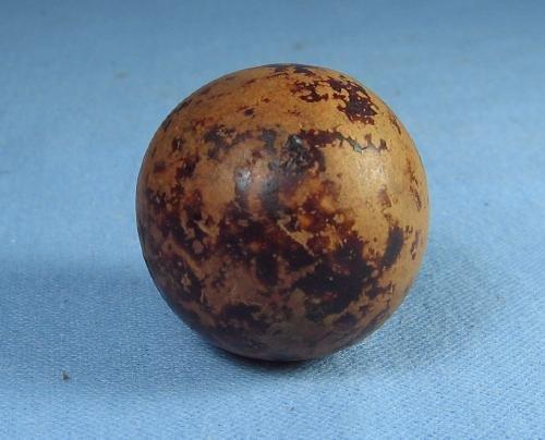 vintage Antique Clay Large SHOOTER MARBLE - Hand Thrown Bennington Clay Toy