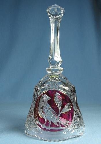 Hofbauer Cut Ruby Glass Hand BELL