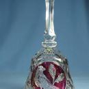 old vintage Hofbauer Cut Ruby Glass Hand BELL