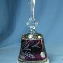 Bohenian Cranberry Glass CHERRY Hand Bell