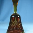old vintage Boheniam Amber Glass Cut to Clear DUCK Marsh Scene - Czech Label