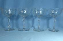 old vintage PAIRPOINT Victorian Cut Crystal CHAMPAGNE Glass Group