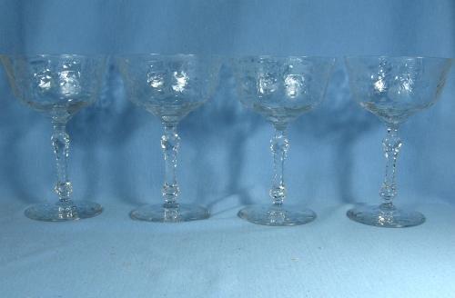 old vintage PAIRPOINT Victorian Cut Crystal CHAMPAGNE Glass Group