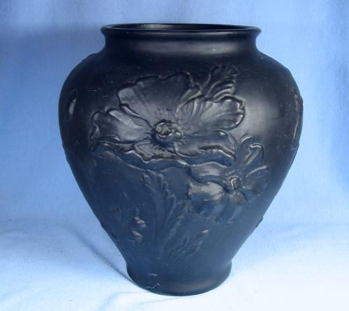 Tiffin BLACK AMETHYST Satin Glass Vase - Antique 1920's