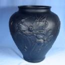 Tiffin BLACK AMETHYST Satin Glass Vase - Antique 1920's