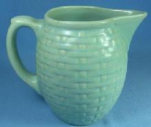 Weller Art Pottery PIERRE Basketweave Milk Pitcher