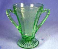 old vintage CAMEO BALLERINA Green Depression Glass by Anchor Hocking