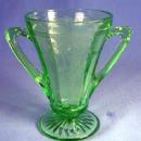 old vintage CAMEO BALLERINA Green Depression Glass by Anchor Hocking