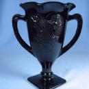 old vintage Black Amethyst Elegant Glass DANCING NYMPH Trophy Vase