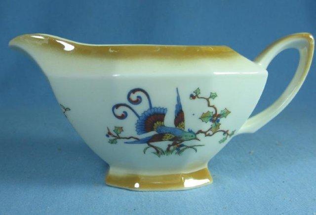 Beyer & Bock Porcelain Phoenix BIRD and Flower Pattern Creamer Pitcher - Antique Germany Lustre Porcelain