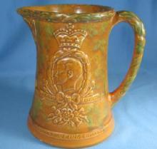 KING EDWARD VIII Coronation 1937 Mottled Pottery Pitcher