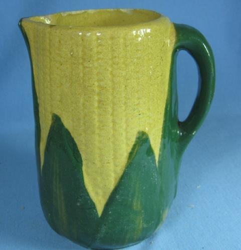 Yelloware Yellow ware Pottery CORN Pitcher - Stoneware pottery