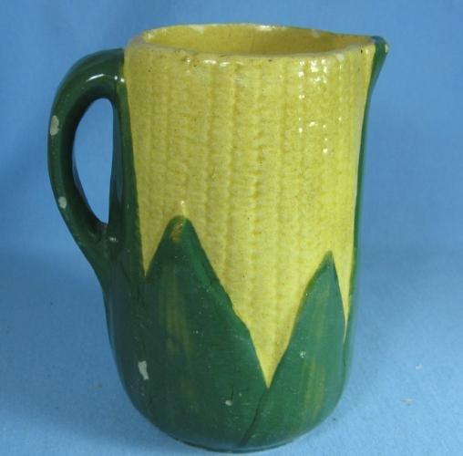 Yelloware Yellow ware Pottery CORN Pitcher - Stoneware pottery