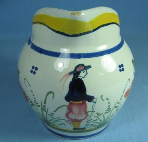 Henriot QUIMPER France Pitcher - Vintage Porcelain Pottery