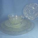 Duncan & Miller Depression Era SANDWICH Glass 5 pc Place Setting