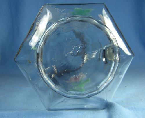 old vintage Hand Painted Victorian Glass Tankard PITCHER Decorated with Painted DAISY