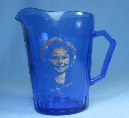 old SHIRLEY TEMPLE Antique Hazel-Atlas Cobalt Glass Creamer Pitcher