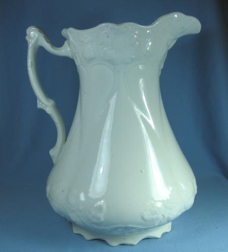 Ironstone Pitcher - Huge Victorian Wash Basin Pitcher for the Vanity