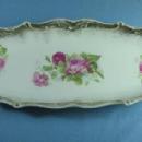 Pottery Painted & Artist Signed Porcelain Plate - Red & Pink ROSES