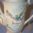 17 Piece DRAGONWARE Porcelain Tea Set with LITHOPANE Cups