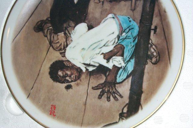 Norman Rockwell Huck Finn Series II LISTENING Porcelain Collector Plate