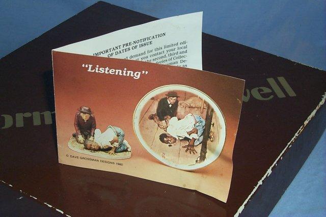 Norman Rockwell Huck Finn Series II LISTENING Porcelain Collector Plate