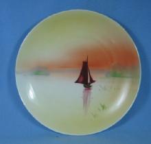 Japan Handpainted SAILING Ship Boat - Porcelain Decorator Plate