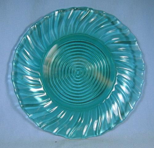 old SWIRL Depression Glass Jeannette ULTRA-MARINE Plate