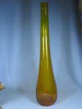 old Large Vintage original Blenko AMBER Art Glass Vase