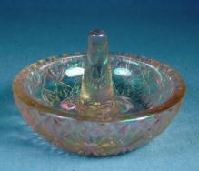 old vintage Pink Smoked Glass RING TREE Jewelry Holder