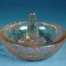 old vintage Pink Smoked Glass RING TREE Jewelry Holder