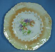 Hand Painted German Lustre Luster Decorator Plate - Antique Porcelain