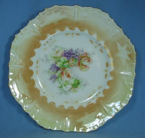 Hand Painted German Lustre Luster Decorator Plate - Antique Porcelain