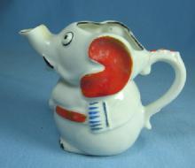 ELEPHANT Creamer Pitcher Hand Painted - Pottery/Porcelain