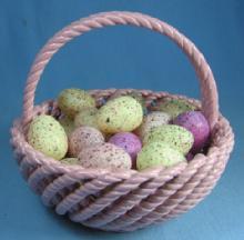 Porcelain Easter BASKET filled with Easter Eggs