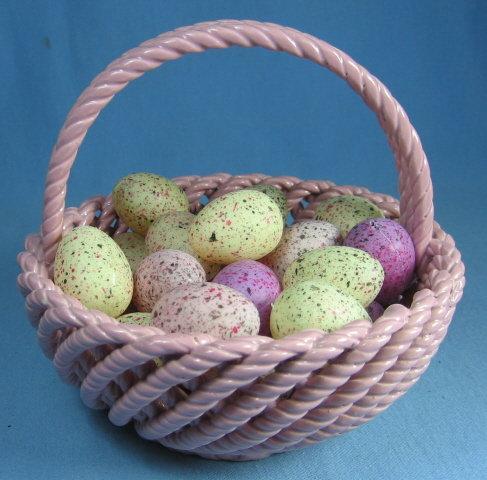 Porcelain Easter BASKET filled with Easter Eggs