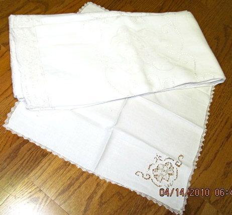 Madeira Linen Tablecloth 8 Napkins Embroidery Cutwork - textiles