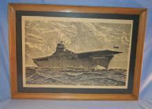 WORLD WAR II Aircraft Carrier Framed Print - Military