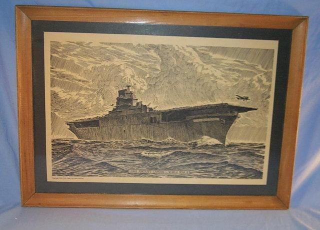 WORLD WAR II Aircraft Carrier Framed Print - Military