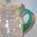 CRACKLE GLASS Lemonade Pitcher with Four Matching Cups