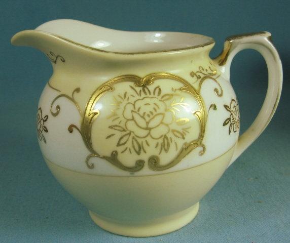 Antique Japan Porcelain HEAVY GOLD Decorated Creamer Pitcher