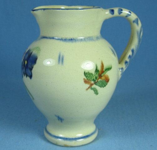 Vintage FLOW BLUE Pottery Pitcher