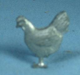 Miniature farm Chicken - Vintage Metal Doll House Toy
