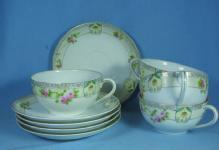 Hand Painted Nippon Japan Tea Cup and Saucer Group - Vintage Nippon Porcelain