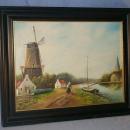 Signed WINDMILL Framed Oil Painting - Misc.