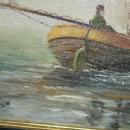 Signed SAILBOAT & WINDMILL Framed Oil Painting - Misc.
